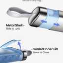 Vaydeer Metal 7 Day Pill Organizer with Built-in Desiccant Compartment, Airtight Weekly Travel Pill Box with Carry Handle, Slim Slide-Out Pill Case for Medication, Vitamins & Supplements (Silver)