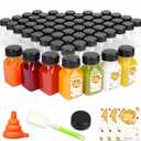 TOMNK 100pcs 4oz Juice Bottles, Reusable Small Shot Bottles with Lids, Labels, Funnel and Brush Beverage Containers for Juicing, Ginger Shots, Milk and Beverages