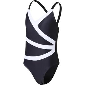 J.E Sterguard Girls' Built-in Bra Adjustable Strap One Piece Swimsuit, Kids Bathing Suit Size 8-16Years