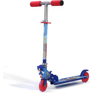 Sonic the Hedgehog 2 Wheel Kick Scooter with Light Up Wheels Foldable, Non-Slip Deck, Comfortable & Smooth Ride