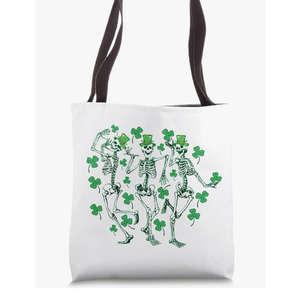 Dancing Party Skeletons St Patricks Day Funny Party Top Tote Bag Dancing Party Skeletons St Patricks Day Funny Party Top Tote Bag