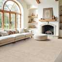 RUUGME 9x12 Washable Area Rugs - Large Boho Rugs for Living Room Stain Resistant Carpet Vintage Tribal Rugs for Bedroom Kitchen with Non Slip Backing Decor Floor Decoration Mat 9x12 Beige Yellow