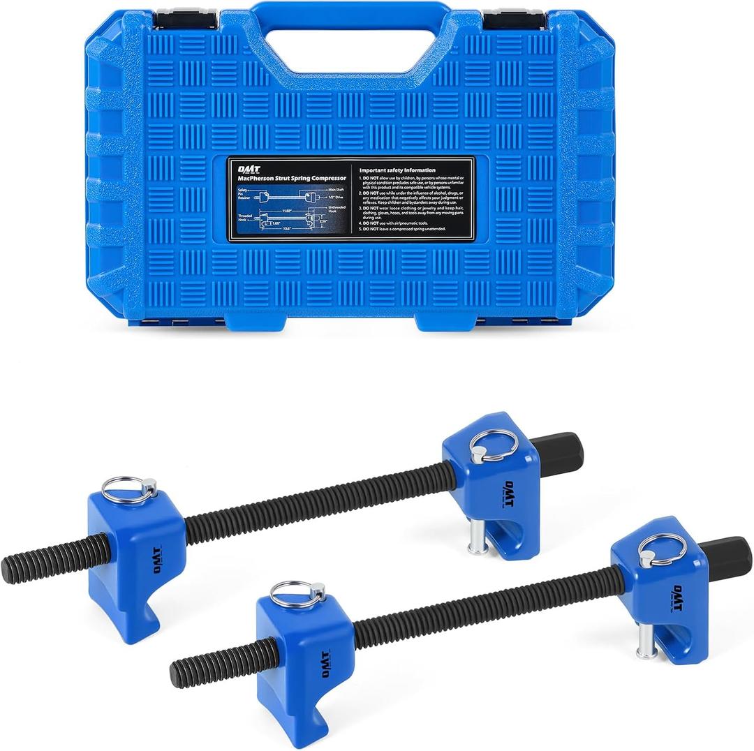Orion Motor Tech Macpherson Strut Spring Compressor Tool Set with 10.5" Range, Dual Heavy-Duty Coil Spring Compressor Tools with 1/2" Square Drive, 13/16" Hex Auto Tool Set for Suspension Work, Blue