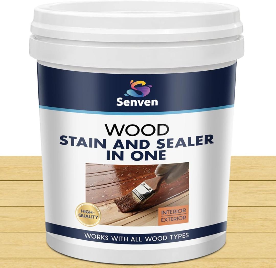 Wood Stain and Sealer in One, Polyurethane Wood Finish Water Based Polyurethane Clear Gloss Wood Protection Polyurethanes Waterproof Coating, Fast Dry Polyurethanes Sealant, Easy Clean Up 5 Gallon, 640 Fl Oz