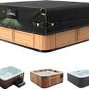 Uirway 600D Rectangular Hot Tub Cover 85L x 67W x 20H [2025 Upgraded Heavy Duty Fabric] Outdoor Waterproof SPA Covers for Hot Tub, New Super Windproof Straps, Hot Tub Winter Cover Protector,