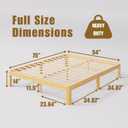 14 Inch High Bamboo Wood Full Size Bed Frame Platform, Metal Slat Support Bed Frame Full Size, No Box Spring Needed, Easy Assembly, Noise Free, Reinforced