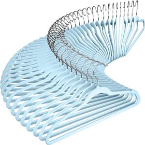 Amazon Basics Slim, Velvet, Non-Slip Suit Clothes Hangers, Pack of 50, Black