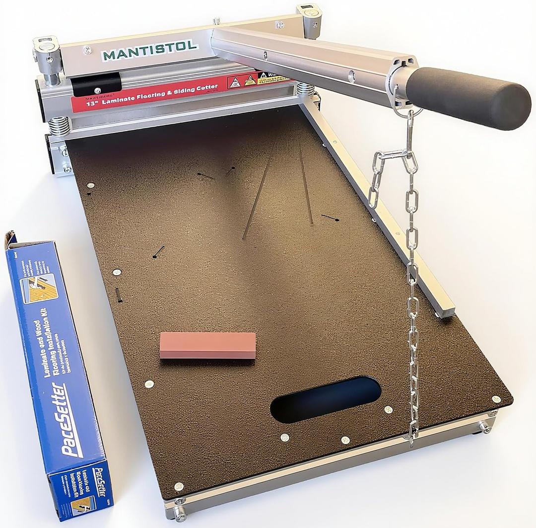 13" Pro Laminate/Vinyl Floor Cutter with Floor Installation Kit, 15/30/ 45 Instant Cuts in One Step, Cuts Laminate Floor, Engineer Wood, LVP/T, VCT, SPC, WPC, Siding & More; Black 5 deal!