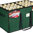 BALEINE Christmas Ornament Storage Box with Dividers, Premium Holiday Ornaments Storage Container Bin for Xmas Decorations (128 Ball, Green, Without Tray)