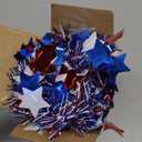 50FT 4th of July Garland Red White and Blue Tinsel Garland Patriotic Star Garlands for Red White and Blue Memorial Day Decor Independence Day 4th of July Decorations (Style 1)