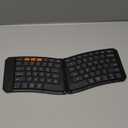 MEETION Ergonomic Foldable Bluetooth Keyboard, Split Compact Portable Keyboard for Business Travel, Ultra-Thin Folding Rechargeable Wireless Keyboards for iOS Android Windows Mac Tablet PC Smartphone (Black)