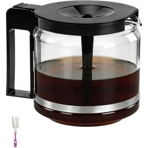 Carafe Compatible With Technivorm 89830 1.25L Glass Carafe, 10Cup/40oz Coffee Pot Compatible with Moccamaster KBG/KBGV/CDG Model Brewer, External Metal Ring Reinforcement
