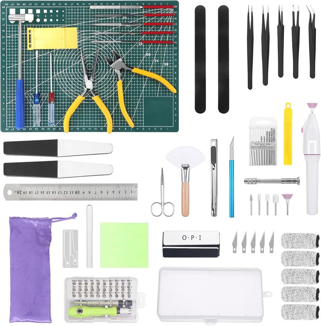 Fippy 101PCS Gundam Model Tools Kit, Hobby Building Tools Kit for Gundam Basic Model Assembling, Building and Repairing, Set C