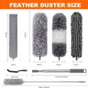 Professional Microfibre Dusters for Cleaning | Duster with Extension 100" | Cobweb Remover Duster Kit with 4 Washable Heads | Bendable Feather Duster for High Ceilings,Fans & Hard-to-Reach Areas,7PCS