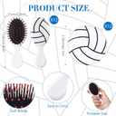 SiliFine 24 Pcs Volleyball Gifts for Team Bulk Include 12 Volleyball Air Cushion Hair Brush and 12 2.76 Inch Compact Mirror Round Makeup Mirror for Girl Player