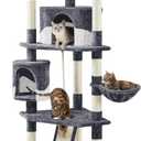 Yaheetech 79in Multi-Level Cat Trees Indoor Cat Tower with Sisal-Covered Scratching Posts, Plush Perches and Condo for Kittens, Cats and Pets - Dark Gray and White (23 x 23 x 79inch)