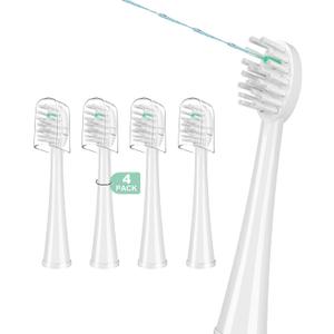 Replacement Brush Heads for WaterPik Sonic-Fusion 2.0 Flossing Toothbrush (SF-03/SF-04) and Sonic-Fusion Flossing Toothbrush (SF-01/SF-02),4 Count White with Covers