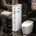 BGYMF 3-Tier Narrow Slim Bathroom Storage Cabinet with Wheels,White