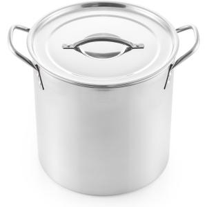 McSunley 607 Medium Stainless Steel Prep N Cook Stockpot, 12 quart, Silver