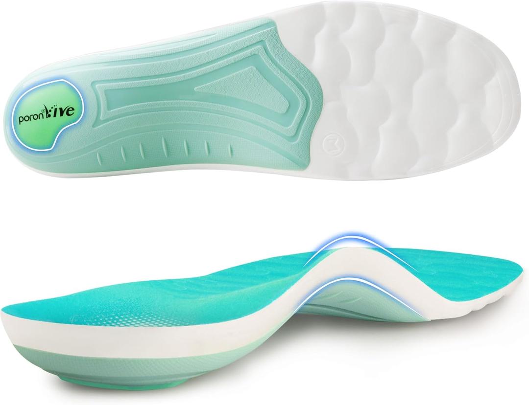 Arch Support Inserts for Men Women, Lightweight Orthotics Insoles for Plantar Fasciitis, Flat Feet, Standing All Day, Shock Absorbing Shoe Inserts for Work Boots & Pain Relief (S)