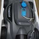 110 Mins Runtime Pool Vacuum for Above Ground Pool, Cordless Robotic Pool Cleaner for Flat Inground Pools up to 1,076 Sq. Ft, Automatic Self-Parking with Dual Strong Brushless Suction Motors (Dark Grey)