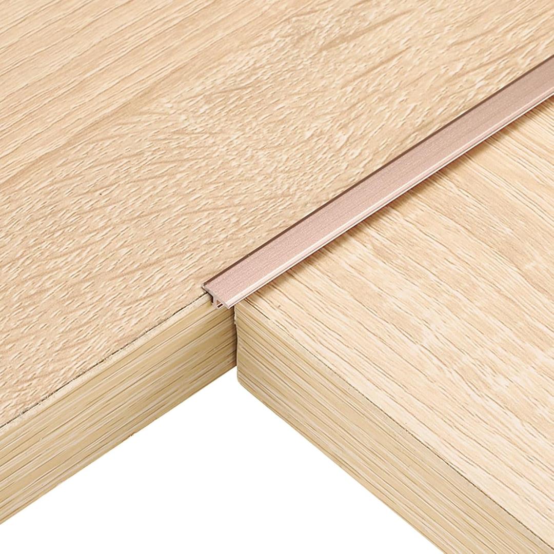 uxcell 6Pcs 2.9ft x 0.31" T Molding Floor Transition Strips, Aluminium Alloy Vinyl Flooring Gap Trim for Joining Laminate Planks Tiles Floor Gaps, Rose Gold