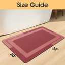 ACCUMTEK Non Slip Bath Mat, Thin Bathroom Rugs Fit Under Door, Quick Dry Bath Mats, Machine Washable Bath Rugs for Bathroom, Bathtub & Kitchen, Red/Bordered/32 x20