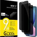 NEW'C 3 Pack Privacy for iPhone 13 Mini Screen Protector (5.4"), Enhanced 28-Degree Privacy Angle, Ultra Durable 9H Hardness, Bubble-Free