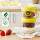 2 x LKTKJDS On the Go Yogurt Parfait Snack Cup 26 oz with Spoon & Lid, 100% Leak Proof Granola Holder for To Go Breakfast Cereal Fruit Overnight Oats Container Reusable, Travel Hiking Camping (yellow Oatmeal Cup)