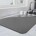 Ecotrim - Dish Drying Mat for Kitchen Counter | Coffee Bar Mat for Countertops | Heat Resistant Drainer Mat with Non-slip Rubber Backed | Hide Stain Kitchen Absorbent Draining Mat | Dark Grey 16"x20"