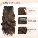 Fliace Clip in Hair Extensions for Women Chestnut Brown Long Wavy Hair Extensions Clip Ins 6PCS 20 Inch Synthetic Soft and Natural Thick Hair Pieces for Women