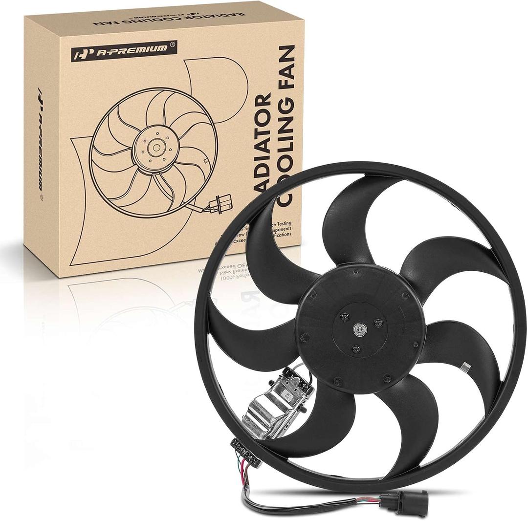 A-Premium Right Engine Radiator Cooling Fan Assembly Compatible with Select Audi & Volkswagen Models - Q7 2009-2015, Touareg 2009-2010 - Replace# 7L0959455G, 95562413600