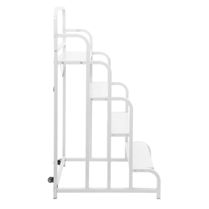 4 Steps Stair with Wheels White Industrial & Warehouse 4-Step Rolling Stairs, 54.72 in