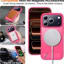 2 x MOZOTER for iPhone 17 Pro Case with Kickstand,[Compatible with MagSafe] [12FT Military Grade Protection] Slim Translucent Matte Shockproof Phone Case,6.3",Rosered