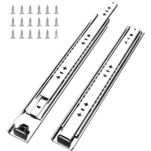 1 Pair 32 Inch 260 Lb Capacity Heavy Duty Drawer Slides with Screws,Full Extension 3 Fold Ball Bearing Stainless Steel Side Mount Undermount Drawer Rails,20",22",30",32",34",36",38",40"