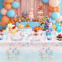 Thanksgiving Pumpkin Gender Reveal Decorations for Baby Shower, Little Pumpkin He Or She Gender Reveal Party Supplies, Disposable Paper Plate, Cup, Napkin, Tablecloth, Cutlery, Serves 24