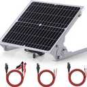 SUNER POWER 24V 20W Solar Battery Trickle Charger Maintainer, Built-in Smart MPPT Charge Controller, Adjustable Mount Bracket, Waterproof 20 Watt Solar Panel for 24Volt AGM, Lead-Acid, Lifepo4 Battery