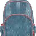 Eastsport Mesh Backpack, College Bookbag, Lightweight See Through for Travel, Swim, Gym, 17.5 Inches, Aqua Haze Sweet Coral