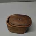 MIGAKU HOME Acacia Wood Qtip Holder Bathroom Jars with Lids, Double-Layer Canisters for Cotton Ball/Round/Pads, Floss Pick Storage, Jars for Bathroom Countertop/Vanity Organizer, Home Decor