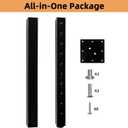 QLLY Adjustable Square Table Leg, 24-40 inch, 60-100cm, Home Office Custom DIY Table Legs, Furniture Leg Set (1, Black), 60-100 cm x 1.5 cm