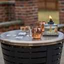 TIKI Patio & Celebration Tabletop Fire Pit Cover 25.6" Durable Stainless Steel Lid Weather-Resistant Outdoor Fire Pit Protection Converts Fire Pit into Table Patio & Backyard Accessory, Gold