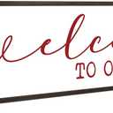 WKYAER Valentine's Day Wood Decor, Welcome to Our Home Wooden Sign, Rustic Farmhouse Style Valentine's Day Dcor, Tabletop or Wall Dcor for Living Room, Bedroom, Gift for Couples, 17.8x4x1.2 Inches