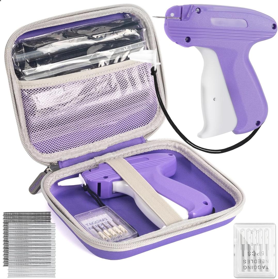 Stitch Gun for Clothes, Mini Stitchy Sewing Gun Stitchy Quick Clothing Fixer Gun with 6 Needles, 2500 White & 2500 Black Fasteners, Handheld Tagging Gun for Speedy Clothing Fixer Micro Tagging Gun