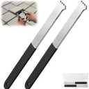 2 Pcs Paver Removal Tool Set with Micro-Tooth Grooves and Dual Joint Scraper, 8-Inch Brick and Stone Extractor Tool with Non-Slip Grip for Garden, Patio and Lawn Maintenance