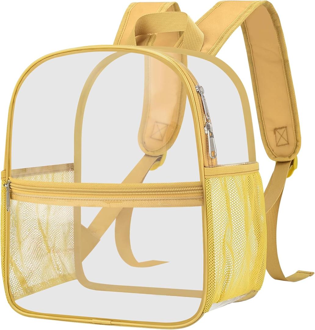 Oraben Clear Backpack for Stadium Events, Stadium Approved 12 x 6 x 11, Small Clear Backpack for Concerts School Works, Fast Security Check, Waterproof PVC, Adjustable Straps, Women Men