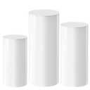 Cylinder Stands for Party, 3Pcs White Round Party Cylinder Table for Party Weddings Birthday Backdrop Decorations 35.4''(L),29.5''(M),23.6''(S)