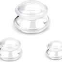 Excitsayno Silicone Cupping Therapy Sets, Cupping Kit for Massage Therapy,Anti Cellulite Cup, for Cellulite Reduction Joint Pain Muscle Pain (Transparent White)