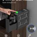 HOLEWOR Gun Safe, Slider Biometric Pistol Safe Fingerprint Bedside Gun Lock Box, 3 Ways Quick Access Mounted Handgun Case for Nightstand, Bed, Desk, Wall, Dresser