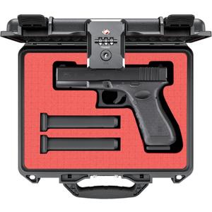 TSA Gun Case for Handgun, TSA Approved Firearm Travel Case, Waterproof & Shock Proof Lockable handgun case, 10.6*8.8*4 Inches 9mm Pistol Case Hard Shell