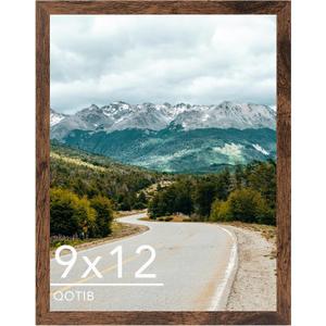 9x12 Picture Frame Deep Brown for Wall Hanging or Tabletop, Wood 9 x 12 Frame Photo Frame for Wall Horizontally or Vertically, Deep Brown, 1 Pack